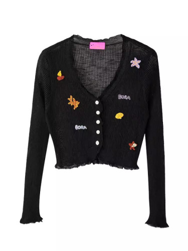 Wang Zishan 2024 spring and summer accessories car to go series new hand-beaded knitted jacket