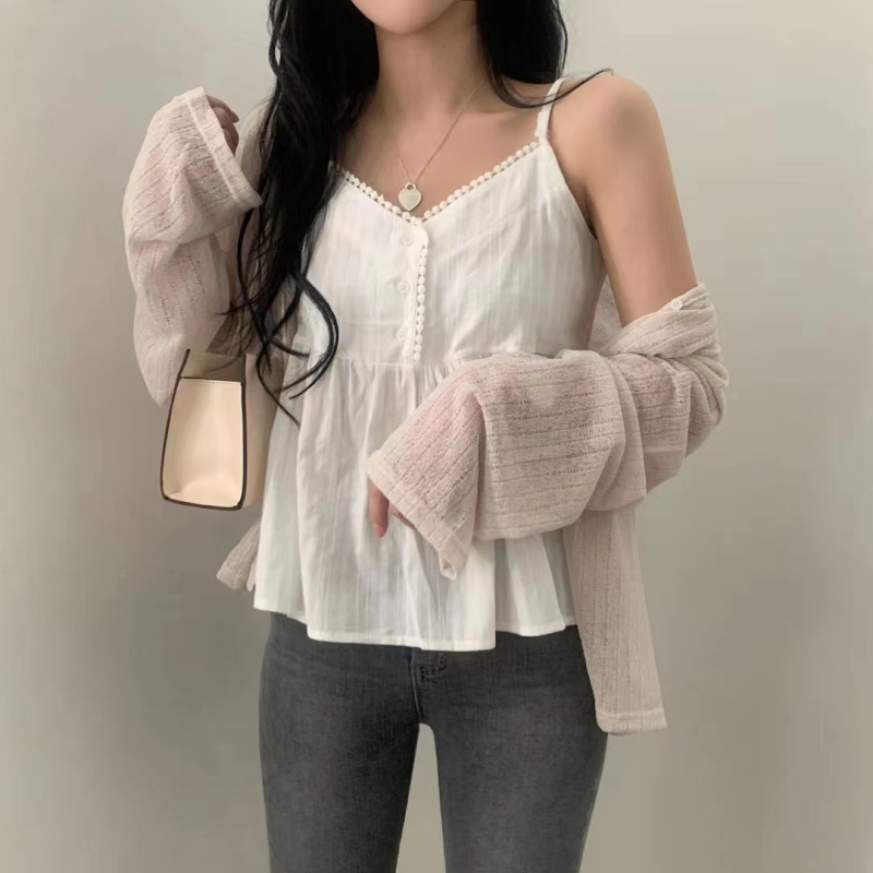 Spot Korean chic summer temperament jacquard camisole