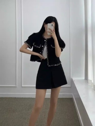 Spot Korean chic small fragrance edging design niche tweed short jacket for women