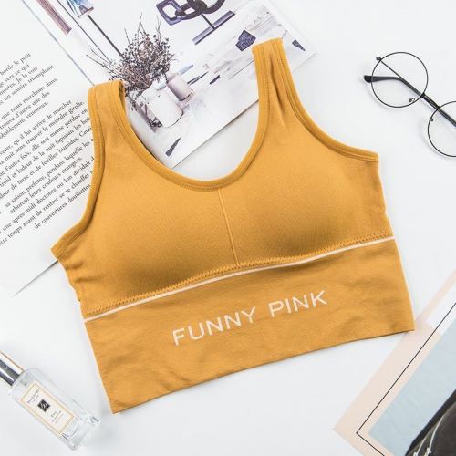 Internet celebrity Douyin King's chest-wrapped and padded sports vest for women with letter suspenders to wear outside and inside with short tops