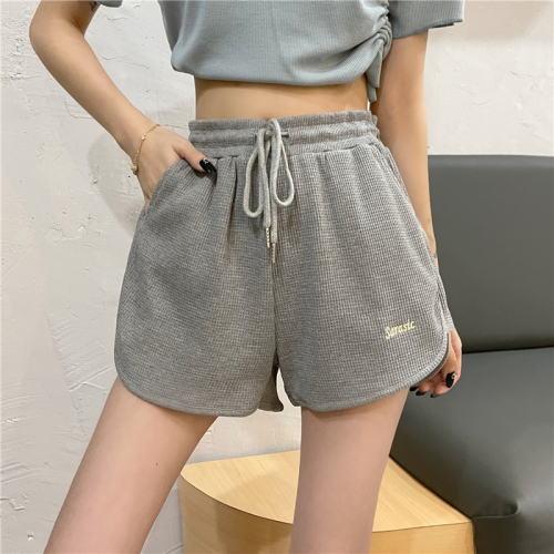 Actual shot of 6535 Minnie 2024 new summer style loose casual slimming wide leg shorts for women