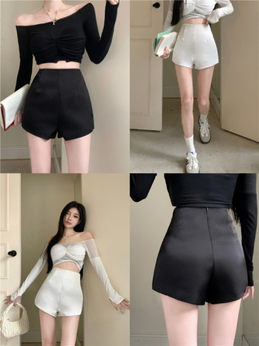 Real photos and real prices. High-quality satin high-waist slimming and versatile A-boy shorts.