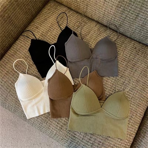 Threaded short sling beautiful back all-in-one fixed cup wrap chest wear bottoming tube top vest