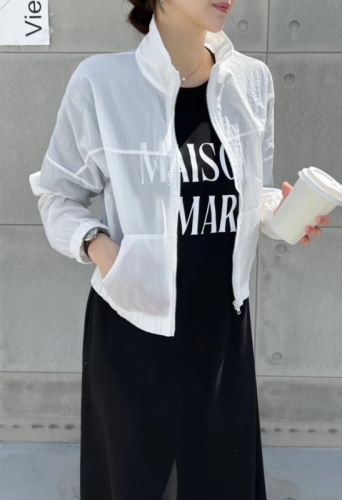 2024 summer thin see-through sun protection clothing short small coat Korean ins age-reducing loose solid color long-sleeved top