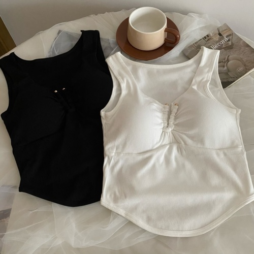 Camisole for women's outer wear, Korean version, anti-exposure, with breast pads, tube top, temperament for summer, good quality