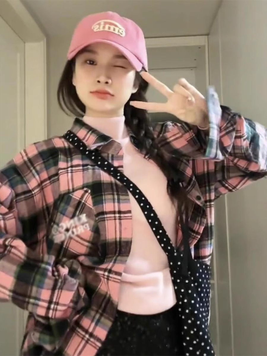 Vintage Powder Blue Striped Women's Shirts 2024 New Korean Version Elegant Ins Loose Casual Slimming Top for Outerwear