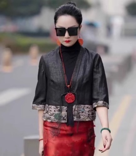 2024 Spring Xiangyunsha Yunqi Retro Embroidery Jacquard Chinese Printing Chinese Style National Trend Heavy Industry Embroidery Jacket