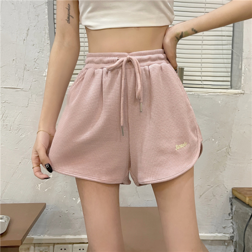 Actual shot of 6535 Minnie 2024 new summer style loose casual slimming wide leg shorts for women