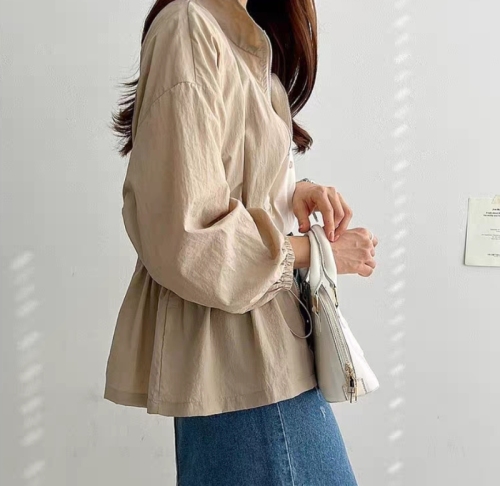 Korean style chic short jacket 2024 summer new age-reducing small casual lightweight simple fashion tops for women