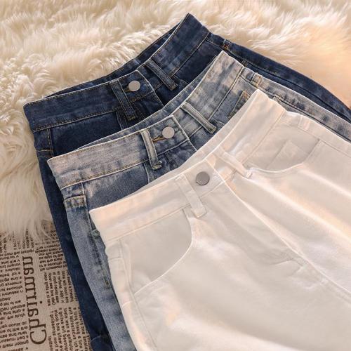 Denim shorts for women 2024 new summer thin a-line large size fat MM wide-leg loose slimming curled hot pants