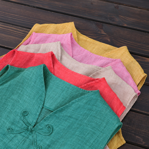 Literary Retro Button Cotton and Linen Vest 2024 Summer New Style Linen Sleeveless Suspender Women's Waistcoat Top