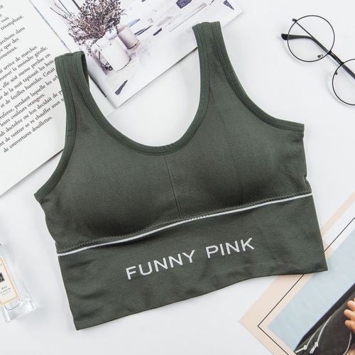Internet celebrity Douyin King's chest-wrapped and padded sports vest for women with letter suspenders to wear outside and inside with short tops