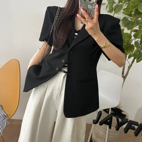 Korean Dongdaemun lapel short-sleeved jacket