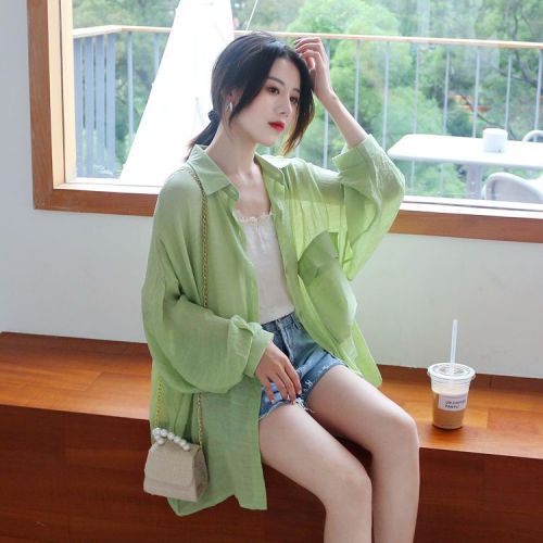 Women's new summer sun protection clothing Korean style loose anti-UV cardigan sun protection clothing foreign style outer shawl thin coat