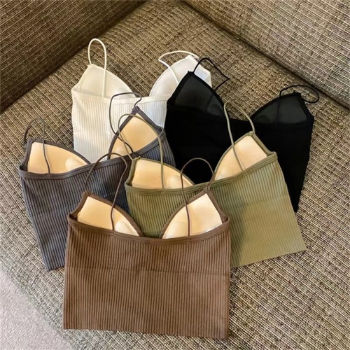Threaded short sling beautiful back all-in-one fixed cup wrap chest wear bottoming tube top vest