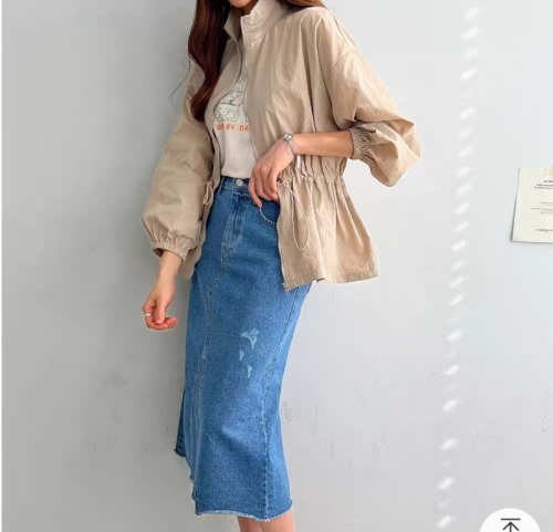 Korean style chic short jacket 2024 summer new age-reducing small casual lightweight simple fashion tops for women