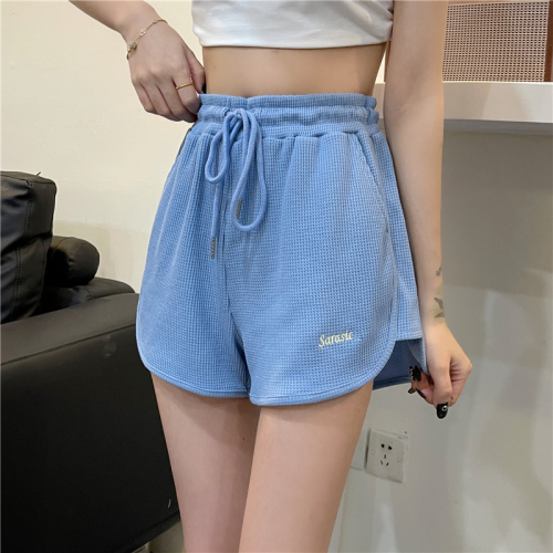 Actual shot of 6535 Minnie 2024 new summer style loose casual slimming wide leg shorts for women