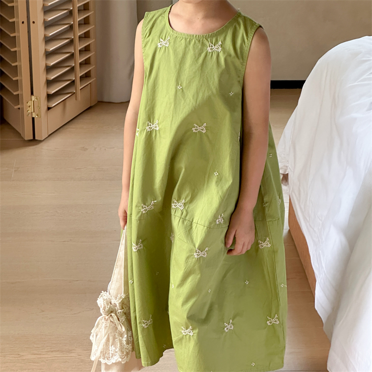 Girls Dresses 2024 Summer Fashionable Skirts Children's Korean Style Tank Tops Girls Sweet Summer Clothes Children's Clothes