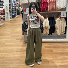 人棉莫代爾1*1隨心裁美式短款背心女夏設計感人像印花小眾上衣