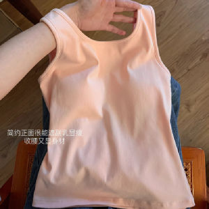 帶胸墊~露背蝴蝶結背心女2024夏季新款純欲修身顯瘦內搭上衣ins