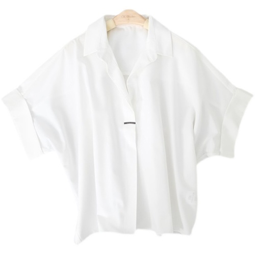 夏季衬衫女短袖小众简约韩版白色衬衣慵懒宽松百搭通勤设计感上衣