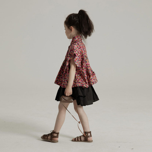 女童洋气套装夏季韩版儿童中大童时尚短袖格子衬衫半身裙两件套潮