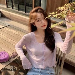 Mushroom Edge Pearl Button Sun Protection Cardigan Thin Jacket Air Conditioning Shirt Ice Silk Camisole Top for Women - Summer Outerwear