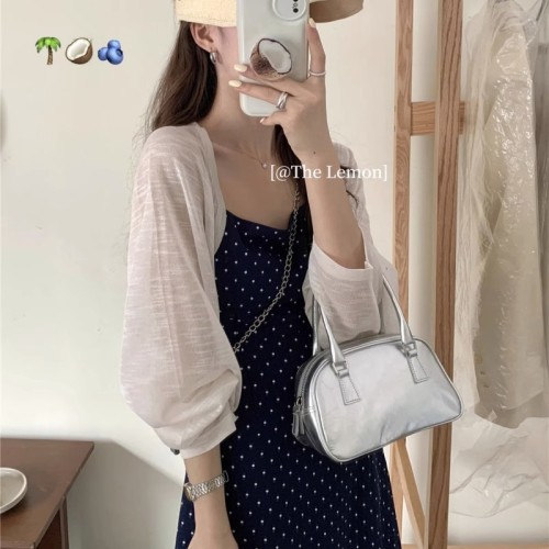 THE LEMON retro small shawl sun protection linen knitted shawl women's summer all-match suspender outer thin short coat