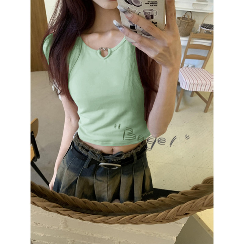 薄荷綠海邊洋氣小眾上衣無袖女夏季背心