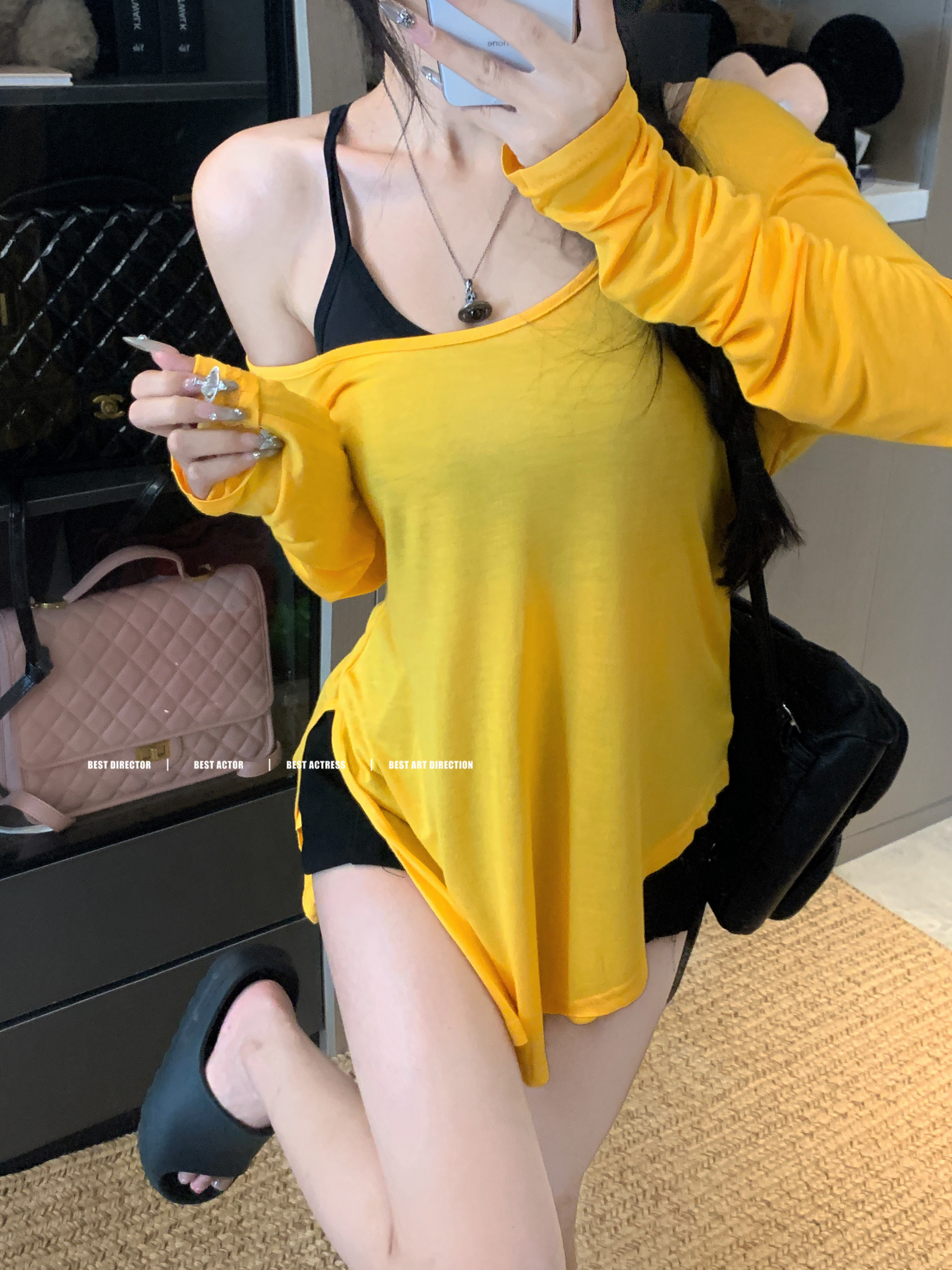 Real shot~ Korean paper people ultra comfortable 1 day silk long-sleeved T must be entered! Mask T versatile sun protection cover shirt 