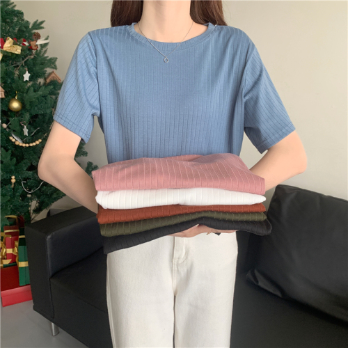 Actual shot of 2024 spring and summer new versatile short-sleeved T-shirt for female students loose