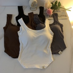 實拍韓版夏季帶胸墊舒適小吊帶美背內搭女百搭打底女內衣