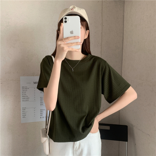 Actual shot of 2024 spring and summer new versatile short-sleeved T-shirt for female students loose