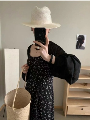 2024 South Korea Dongdaemun TABLE Simple Solid Color Open-Neck Short-Sleeve Knit Cardigan Outerwear for Styling