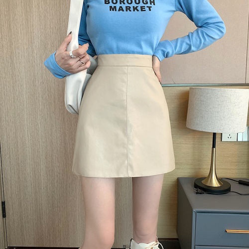韩版时尚高腰A字半身裙PU皮裙显瘦宽松包臀裙