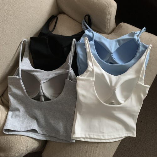 Real shot of summer versatile hot girl v neck backless strap 