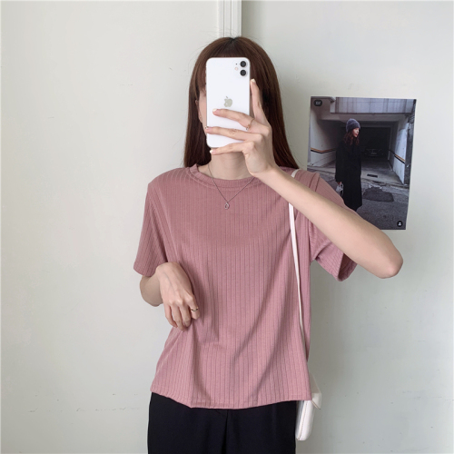 Actual shot of 2024 spring and summer new versatile short-sleeved T-shirt for female students loose