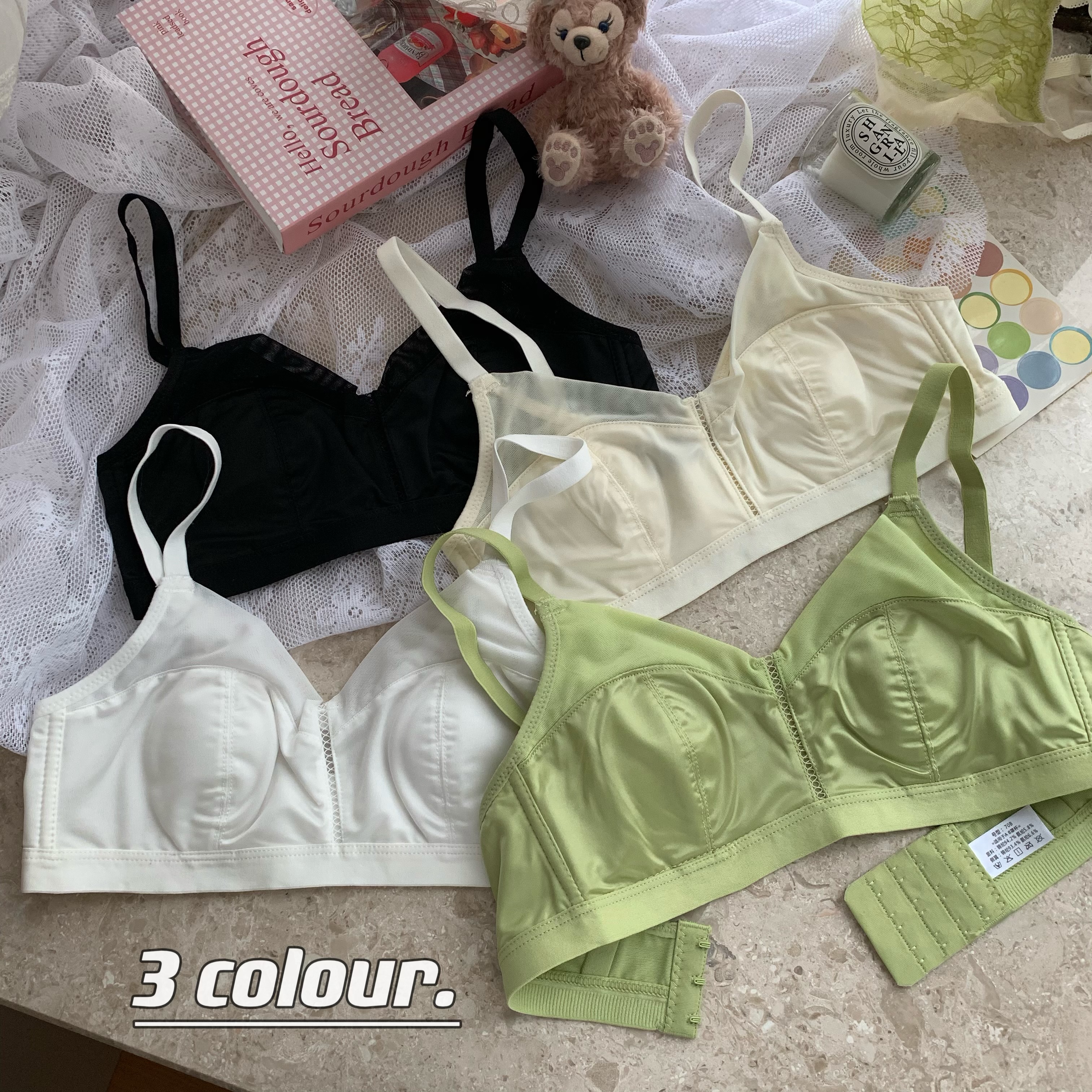 Real shot of summer wire-free comfortable breathable underwear for women without trace small breasts push-up anti-sagging bra