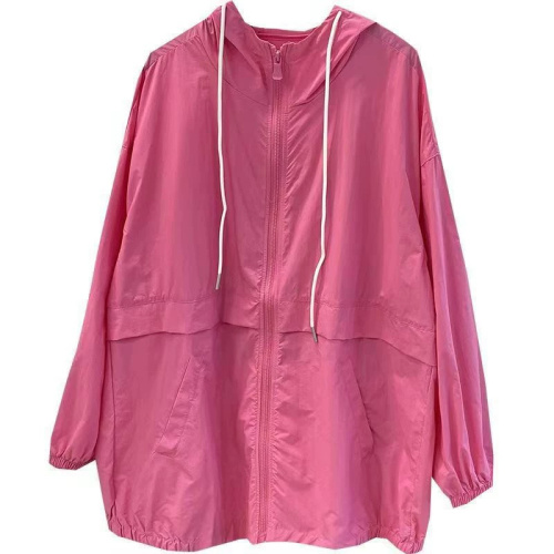 Casual mid-length hooded sun protection shirt for women, loose outer wear, new Hong Kong style lazy long-sleeved sun protection shirt jacket