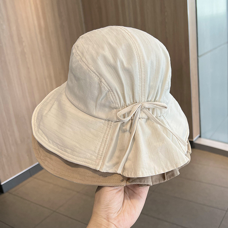 Japanese style large brim fisherman hat for women, spring and summer travel, large head size, sunshade hat for girls, foldable