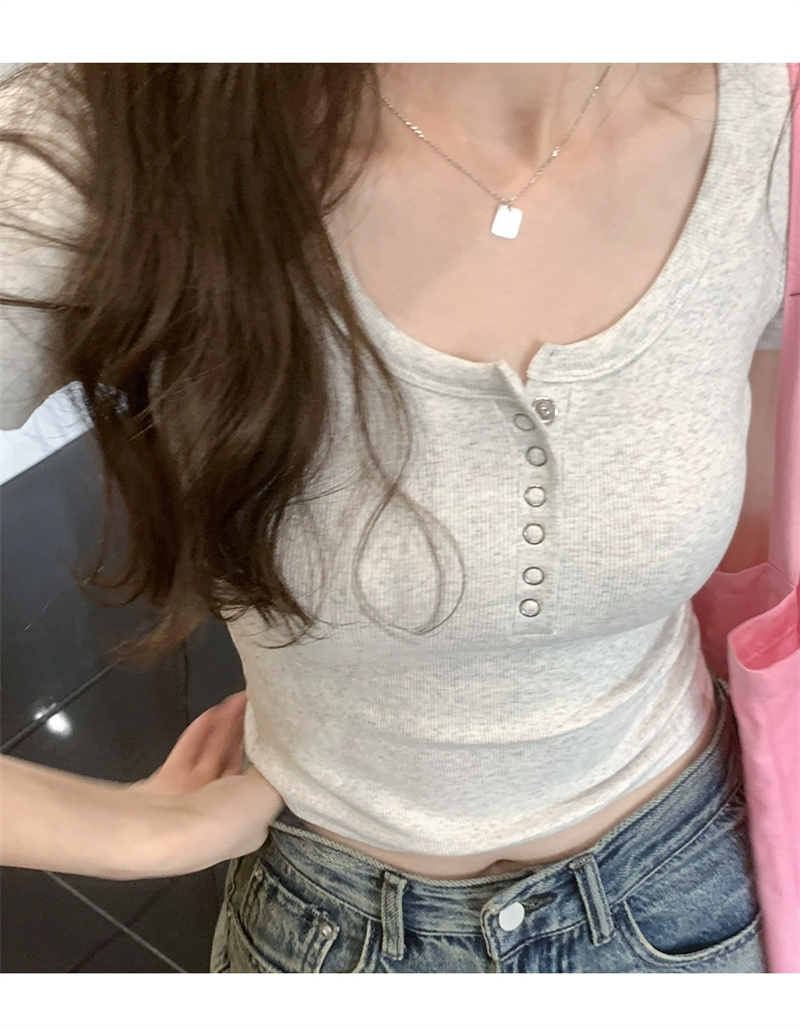 純棉 超火辣妹穿搭運動背心女內搭夏短款設計感白色純欲外穿上衣
