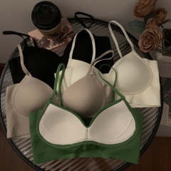 實拍內衣女無痕小胸顯大文胸無鋼圈聚攏舒適少女學生抹胸女