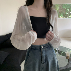 Summer New Short Sleeve Knit Cardigan for Outdoor Wear, Long Sleeve Sun Protection Top