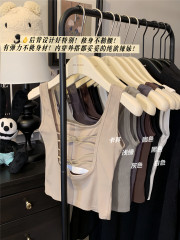 Shot~ Bralette Backless Top for Women with Bra Cup, Layering Underwear for Beautiful Back, Slimming and Bodycon, Square Collar, Short-Sleeve Blouse