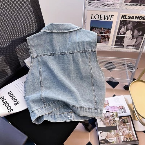 Recommended for personal use ~ American retro short denim vest for women sleeveless vest jacket top with vest