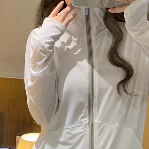 Summer thin quick-drying sun protection clothing for women breathable anti-UV zipper jacket sun protection clothing ice silk outdoor skin clothing