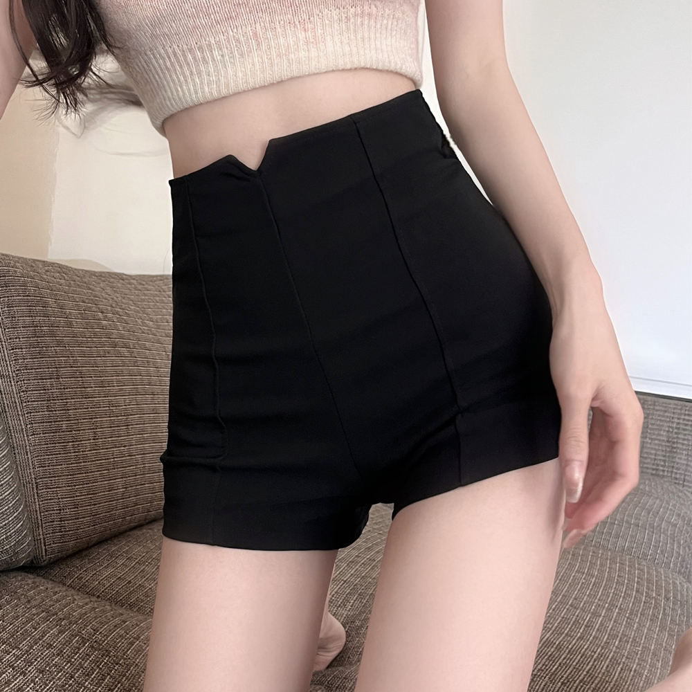 Photographed New Spring and Summer Korean Style Elastic A-line Wide Leg Shorts for Women High-Waisted Casual Pants Slimming Hot Pants