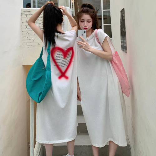 Korean and Korean style dress loose casual long sleeveless sexy vest lazy skirt home clothes