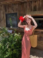 白水女realisatio*熟櫻桃~格紋吊帶魚尾裙4/11 20:00新品九折