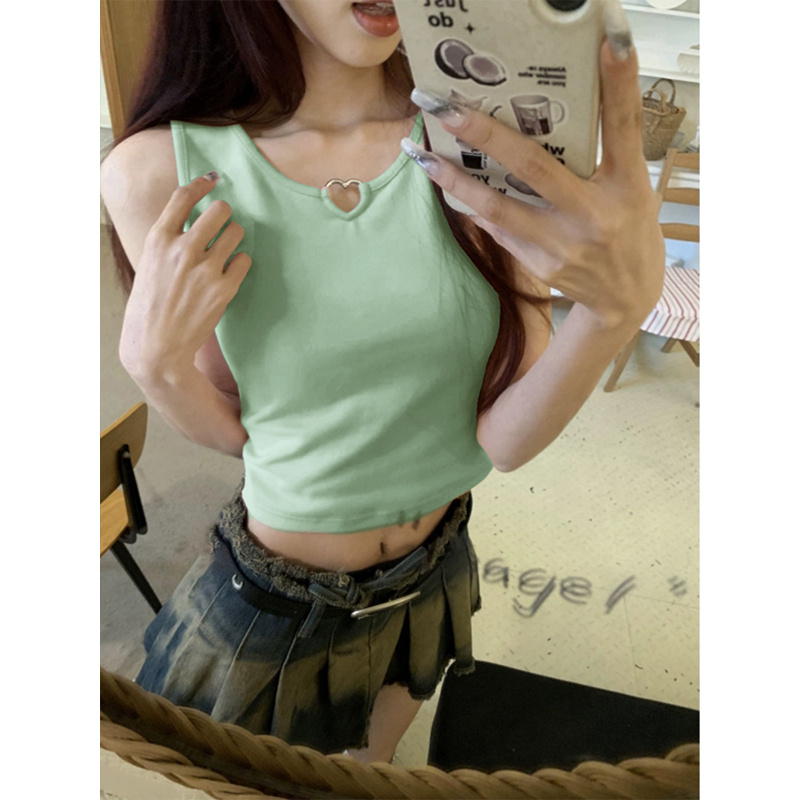 ！精棉！薄荷綠海邊洋氣小眾上衣無袖女夏季背心